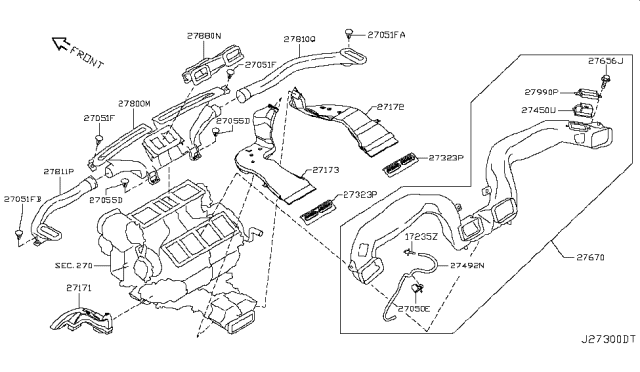 2012 Infiniti M37 Nozzle & Duct Diagram