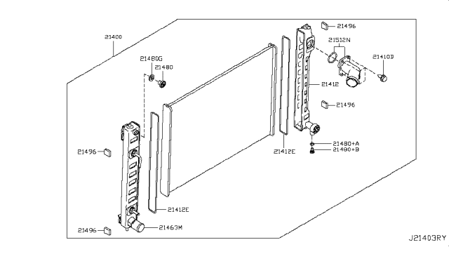 2017 Infiniti Q70 Radiator,Shroud & Inverter Cooling Diagram 5