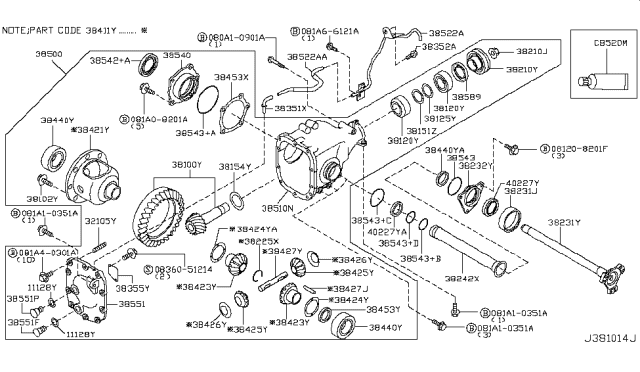 2019 Infiniti Q70L Front Final Drive Diagram 2