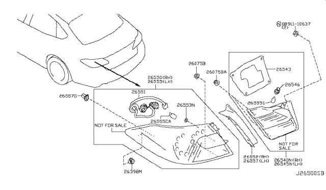 2015 Infiniti Q70L Rear Combination Lamp Diagram 1