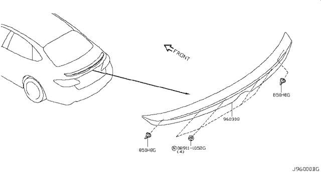 2018 Infiniti Q70L Air Spoiler Diagram