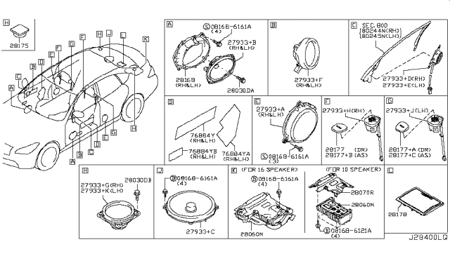 2014 Infiniti Q70 Speaker Diagram 2