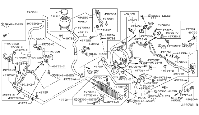 2011 Infiniti M37 Power Steering Piping Diagram 5