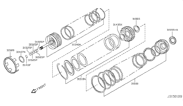 2016 Infiniti Q70L Clutch & Band Servo Diagram