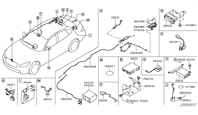 2016 Infiniti Q70 Gas Audio & Visual Diagram 2