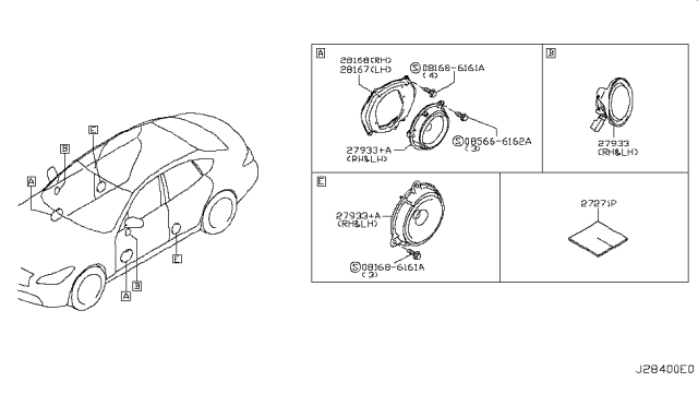 2014 Infiniti Q70 Speaker Diagram 4