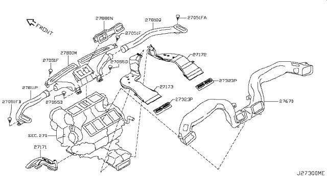 2018 Infiniti Q70L Nozzle & Duct Diagram 1