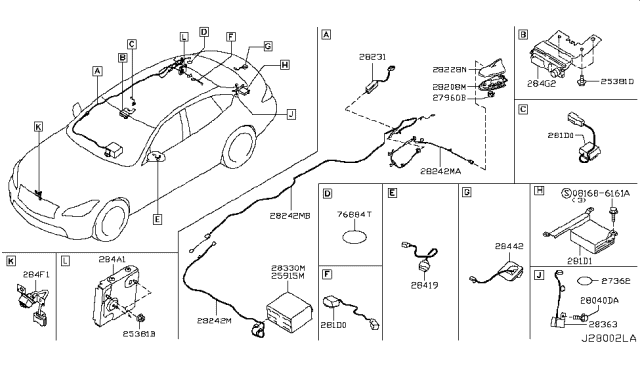 2019 Infiniti Q70 Audio & Visual Diagram 1