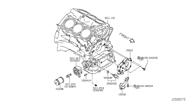 2018 Infiniti Q70 Lubricating System Diagram 1