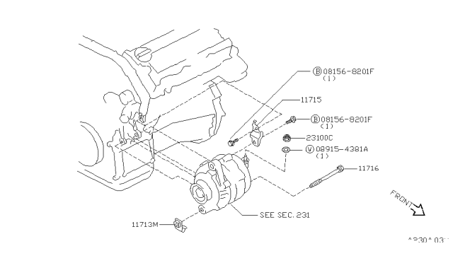 1998 Infiniti I30 Bolt Diagram for 11916-31U01