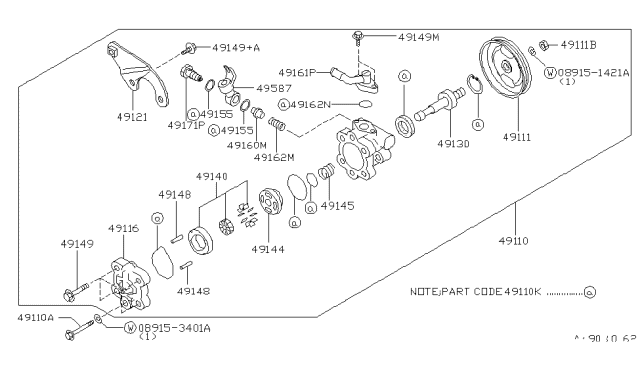 1998 Infiniti I30 Power Steering Pump Diagram 1