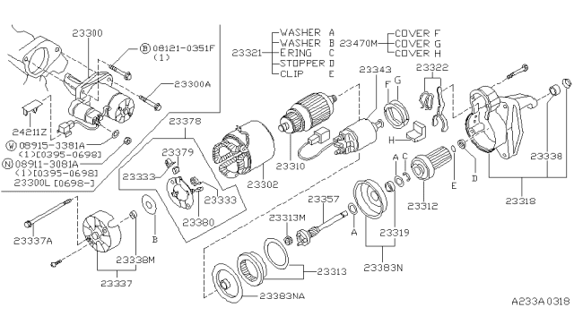 1999 Infiniti I30 Shaft-Pinion Diagram for 23357-31U00