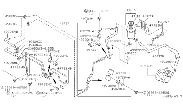 1996 Infiniti I30 Power Steering Piping Diagram 1