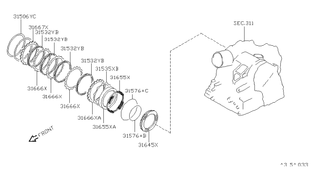 1999 Infiniti I30 Clutch & Band Servo Diagram 1