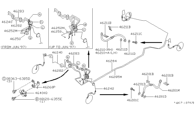 1997 Infiniti I30 Hose Assy-Brake,Rear Diagram for 46210-31U12