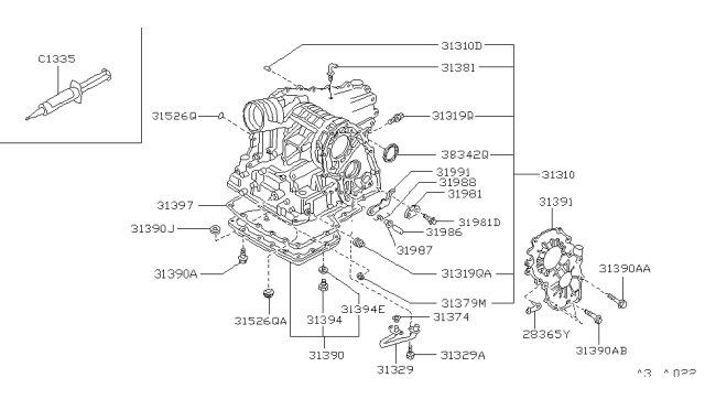 1997 Infiniti I30 Torque Converter,Housing & Case Diagram 1