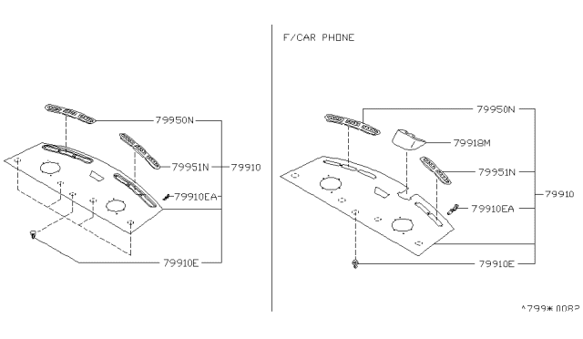 1999 Infiniti I30 Rear Trimming Diagram