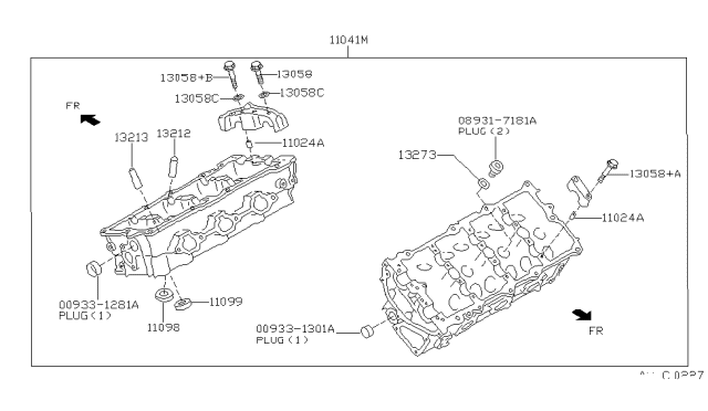 1998 Infiniti I30 Seat-Valve,Intake Diagram for 11098-38U60