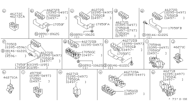 1996 Infiniti I30 Clamp Diagram for 17571-40U00