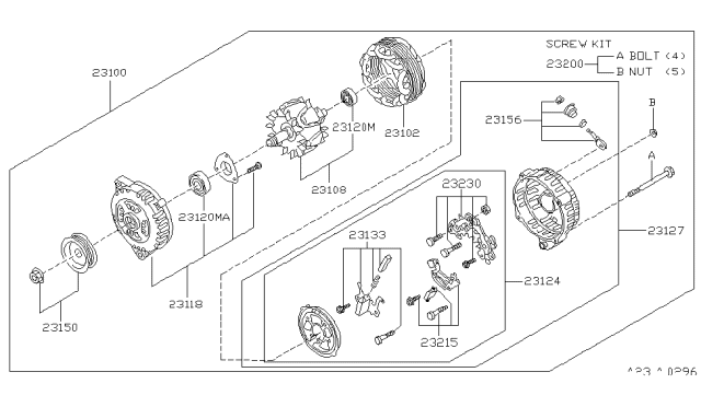 1997 Infiniti I30 Holder Assy-Brush Diagram for 23133-65F00