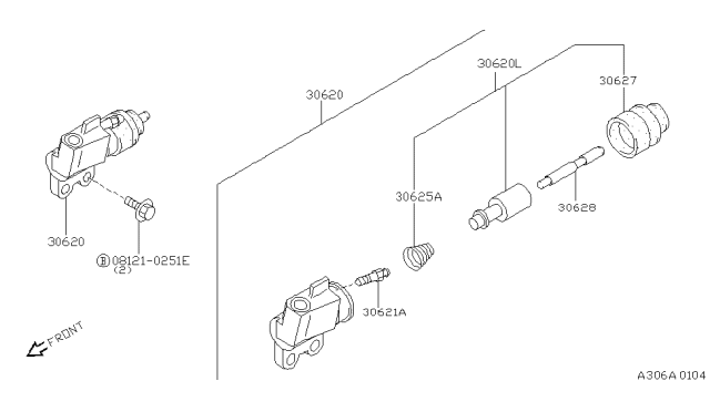 1997 Infiniti I30 Cylinder Assy Diagram for 30620-31U20