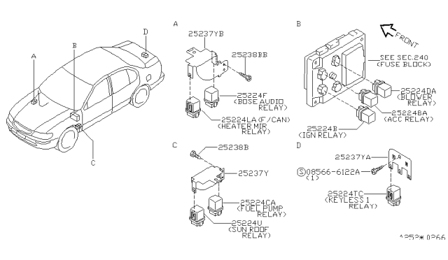 1997 Infiniti I30 Bracket-Relay Diagram for 25238-34U10