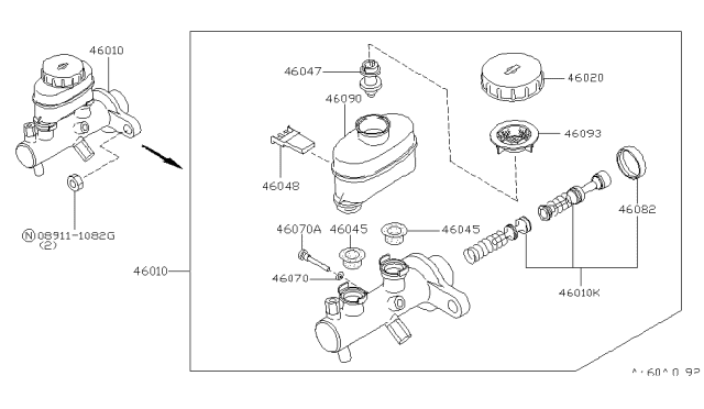 1999 Infiniti I30 Brake Master Cylinder Diagram 1