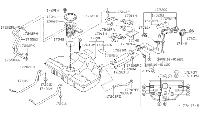 1997 Infiniti I30 Hose-Emission Control Diagram for 01994-00061