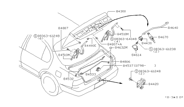 1997 Infiniti I30 Trunk Lid & Fitting Diagram