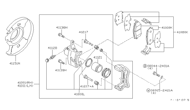 1999 Infiniti I30 Front Brake Diagram 1