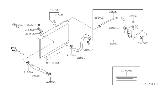 1996 Infiniti I30 Radiator,Shroud & Inverter Cooling Diagram 2