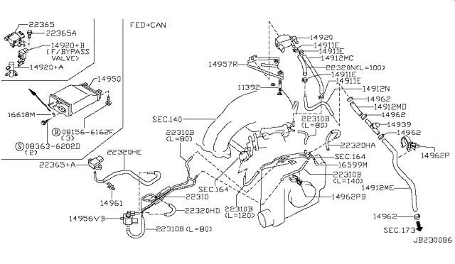 1999 Infiniti I30 Engine Control Vacuum Piping Diagram 3
