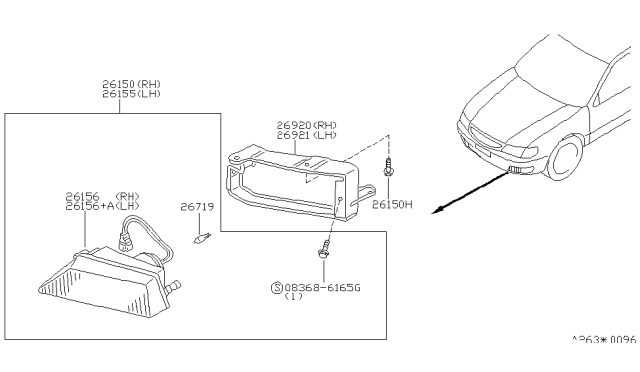 1998 Infiniti I30 Bracket-Fog Lamp,RH Diagram for 26910-53U00