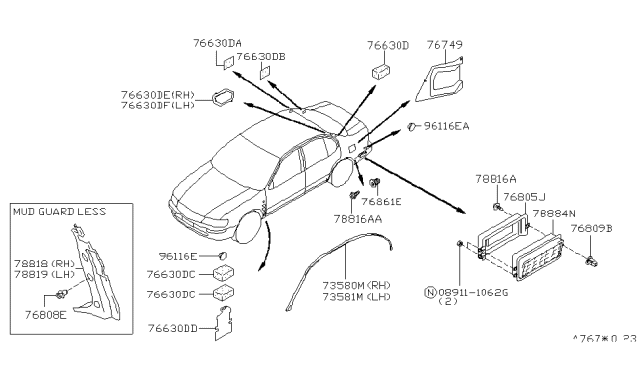 1998 Infiniti I30 Body Side Fitting Diagram