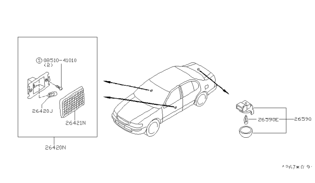 1998 Infiniti I30 Lamp Assembly-Door Step Diagram for 26420-40U00