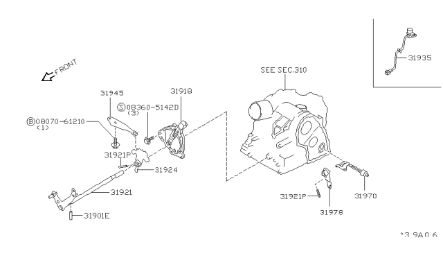 1996 Infiniti I30 Rod Assembly Parking Diagram for 31970-80X01