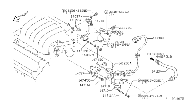 1999 Infiniti I30 EGR Parts Diagram 2