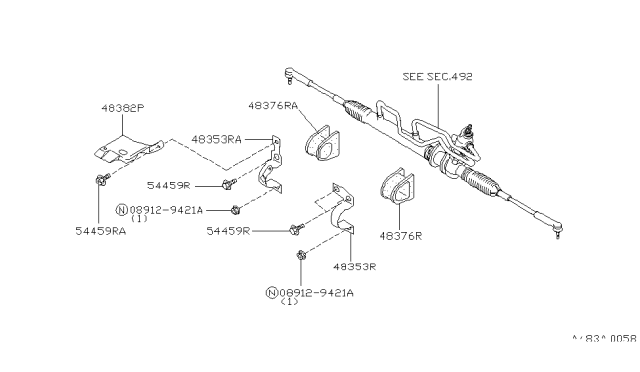 1998 Infiniti I30 Bolt Diagram for 54459-31U12