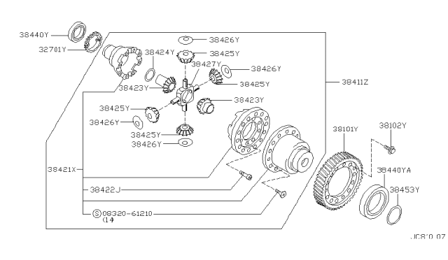 1997 Infiniti I30 Front Final Drive Diagram 2