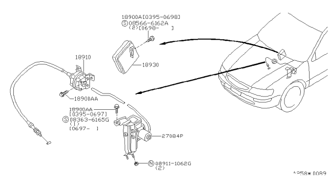 1997 Infiniti I30 Pump-Vacuum Ascd Diagram for 18955-40U00