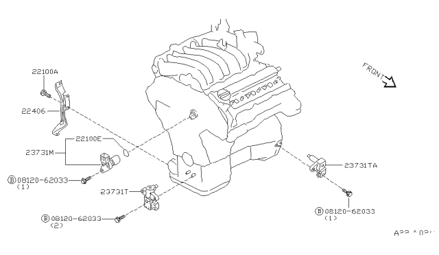 1997 Infiniti I30 CAMSHAFT Position Sensor Diagram for 23731-38U12