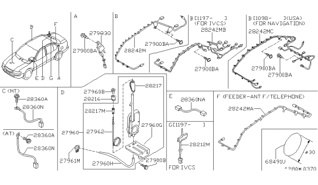 1998 Infiniti I30 Audio & Visual Diagram 1