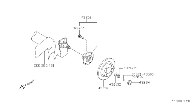 1996 Infiniti I30 RTR-Dsc Brake Diagram for 43206-31U12