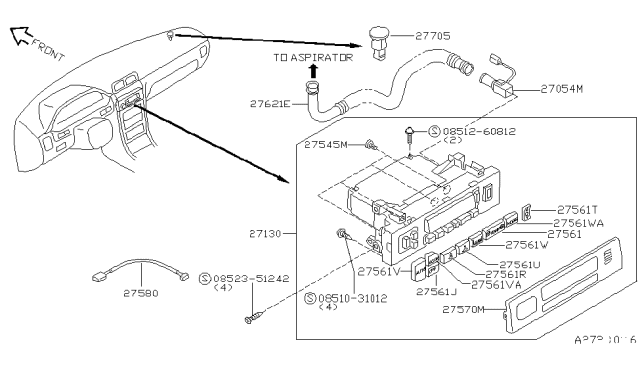 1997 Infiniti I30 Control Assembly Diagram for 27500-2L900