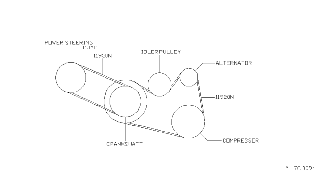 1999 Infiniti I30 Compressor Belt Diagram for 11920-31U00