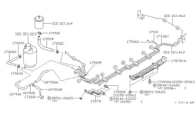 1996 Infiniti I30 Hose-Drain,Canister Diagram for 18791-43U10