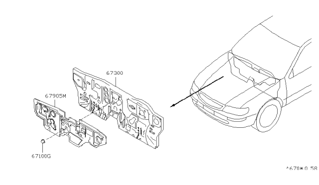 1998 Infiniti I30 Dash Panel & Fitting Diagram