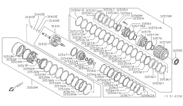 1997 Infiniti I30 Plate-Dished Diagram for 31535-80X05