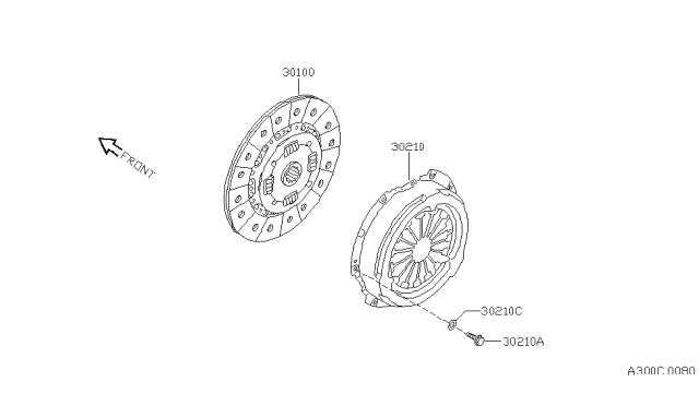 1998 Infiniti I30 Clutch Cover,Disc & Release Parts Diagram