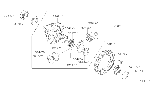 1998 Infiniti I30 Front Final Drive Diagram 4